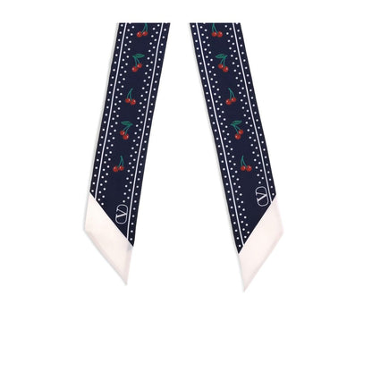 Valentino Garavani Cherry-Print Silk Bandeaux Scarf