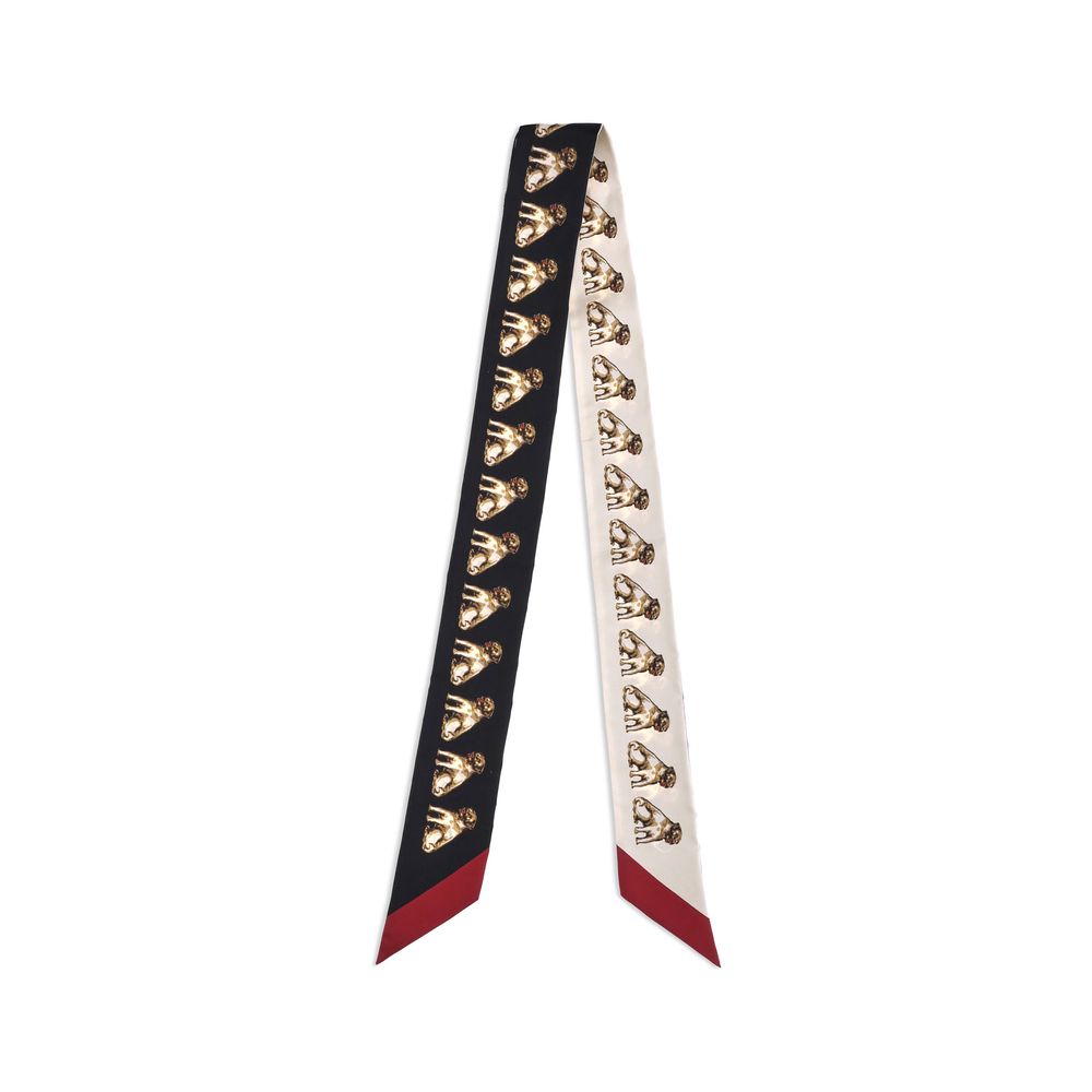 Valentino Garavani Bandeaux Silk Dog Print Scarf