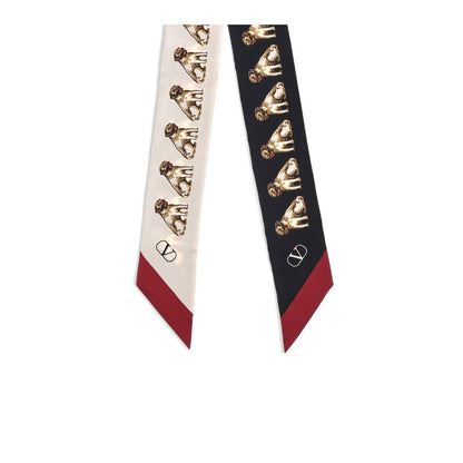Valentino Garavani Bandeaux Silk Dog Print Scarf