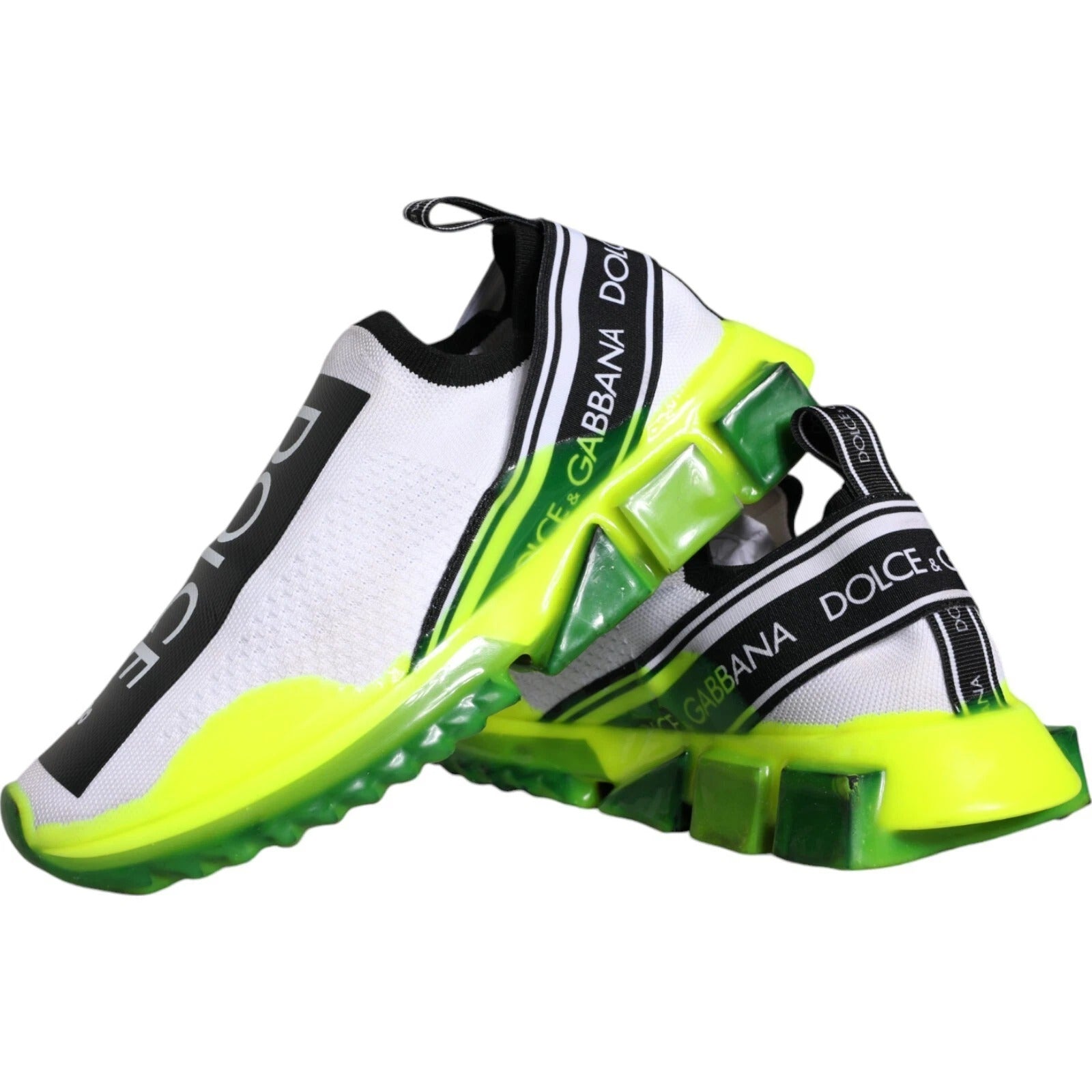 Dolce & Gabbana White, Black & Yellow Slip On Sorrento Sneakers for Women