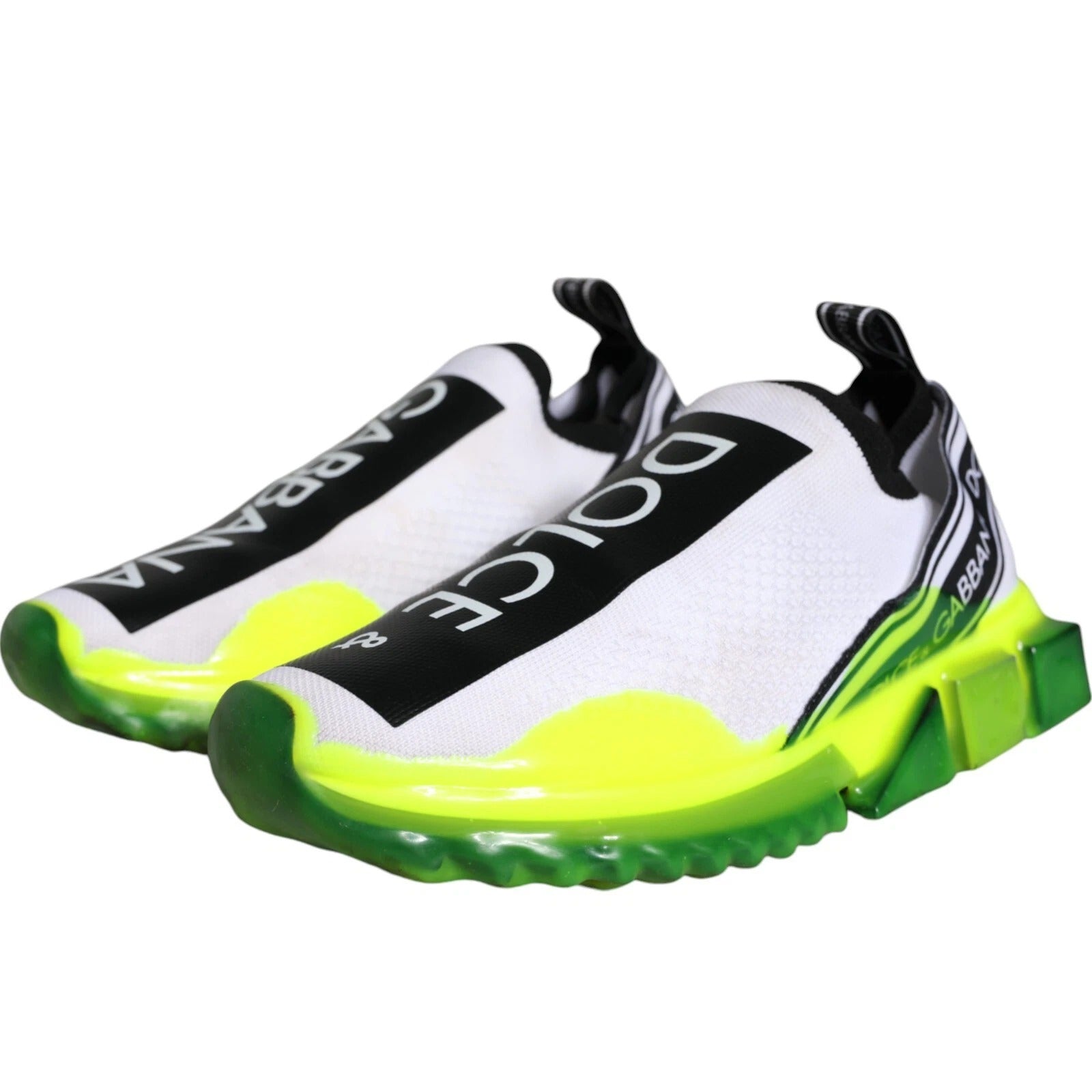 Dolce & Gabbana White, Black & Yellow Slip On Sorrento Sneakers for Women
