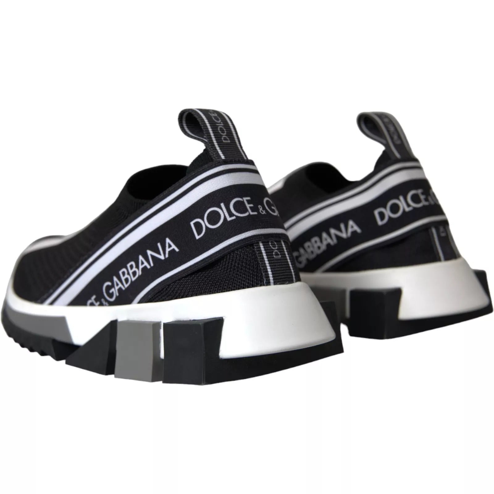 Dolce & Gabbana Black and White Slip-On Sorrento Sneakers