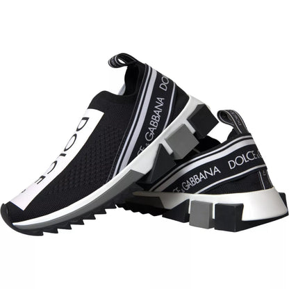 Dolce & Gabbana Black and White Slip-On Sorrento Sneakers