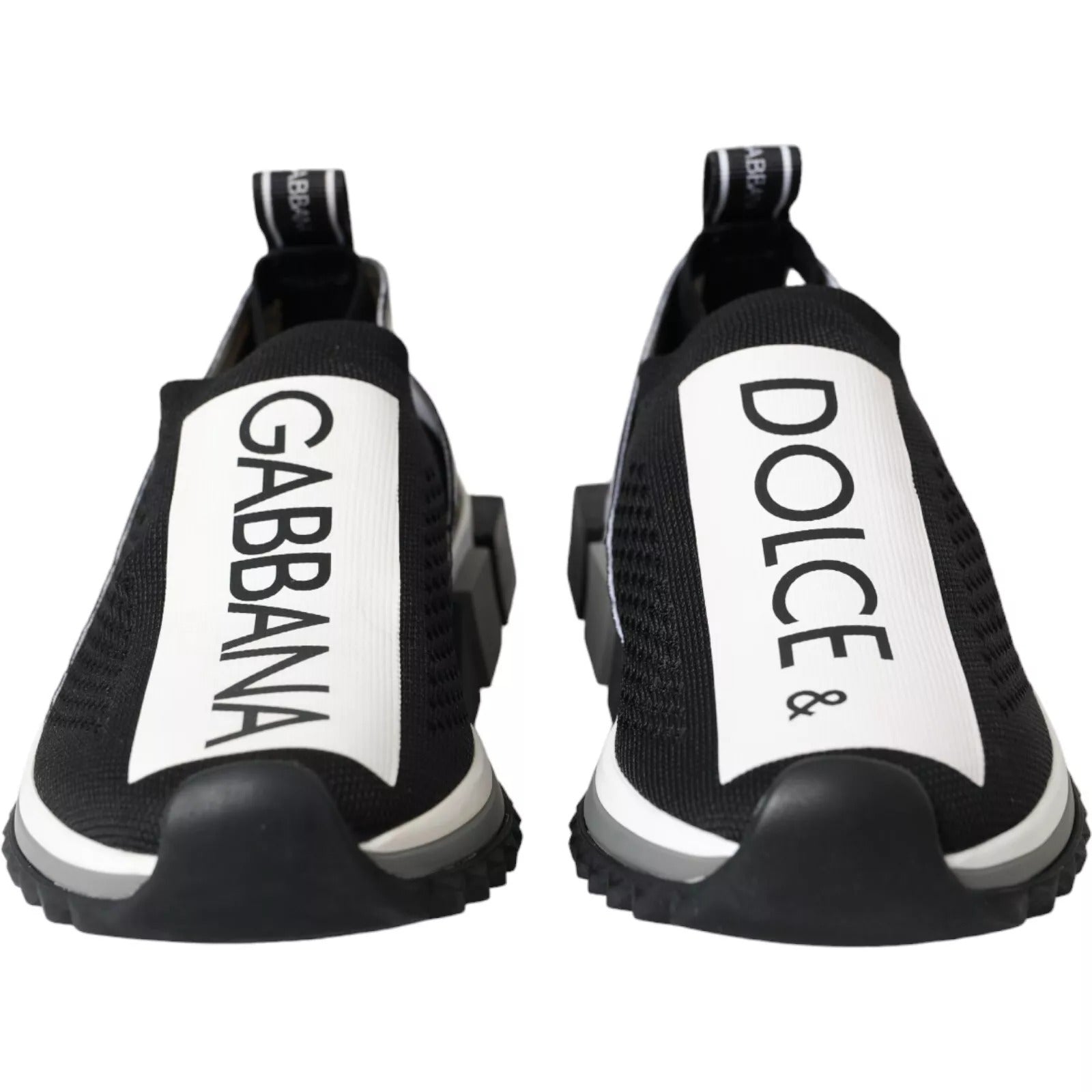Dolce & Gabbana Black and White Slip-On Sorrento Sneakers