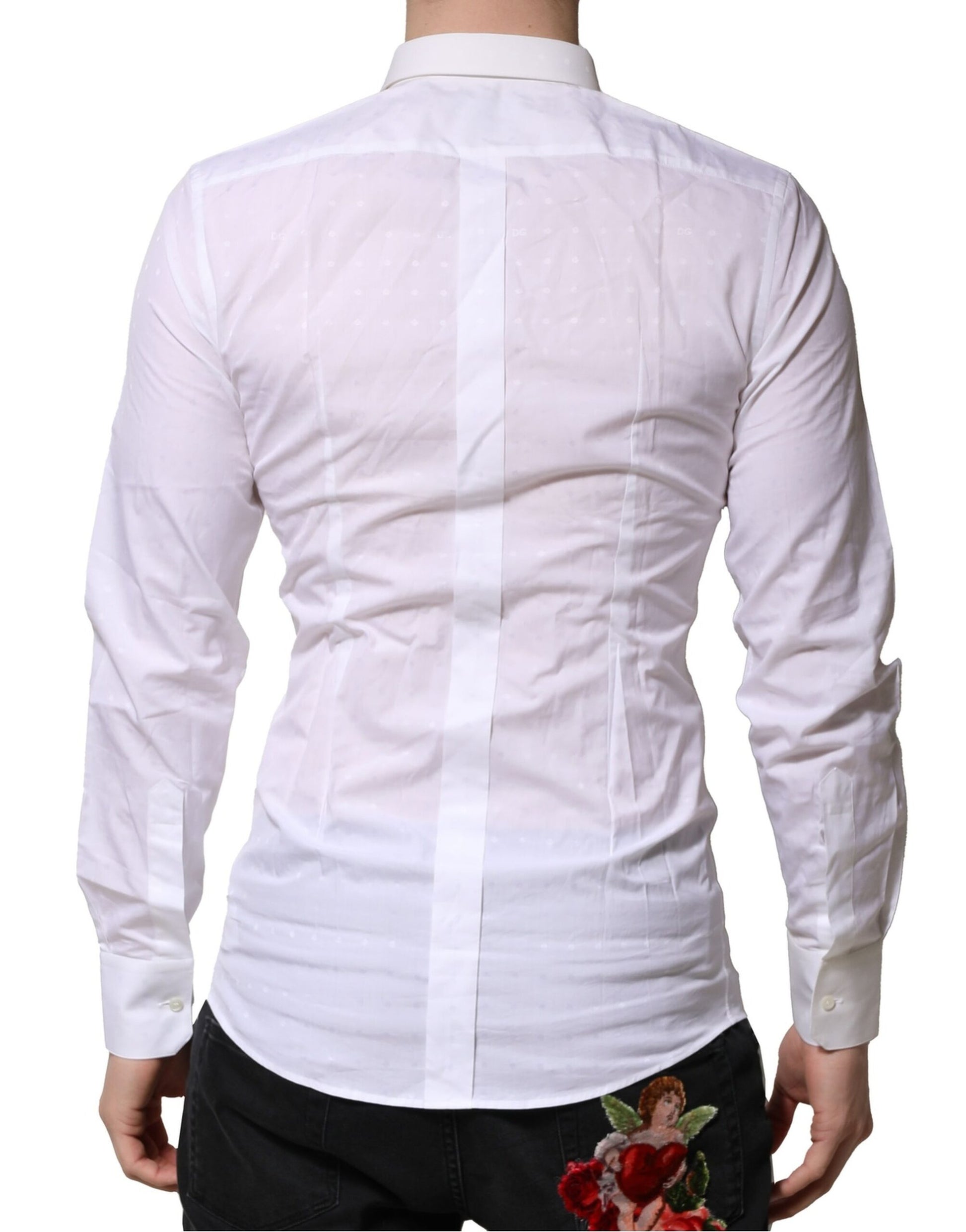 Dolce & Gabbana GOLD Long Sleeves White Cotton Formal Shirt