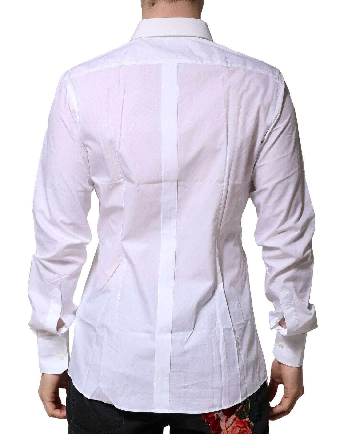 Dolce & Gabbana Gold Formal Shirt in White Cotton