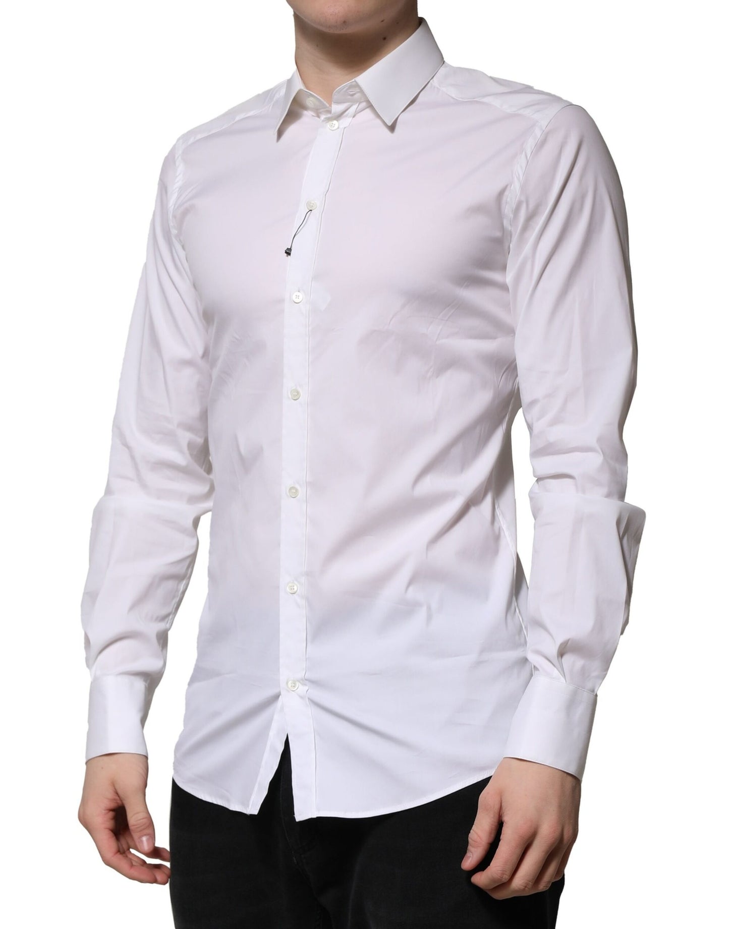 Dolce & Gabbana GOLD Long Sleeves White Cotton Formal Shirt