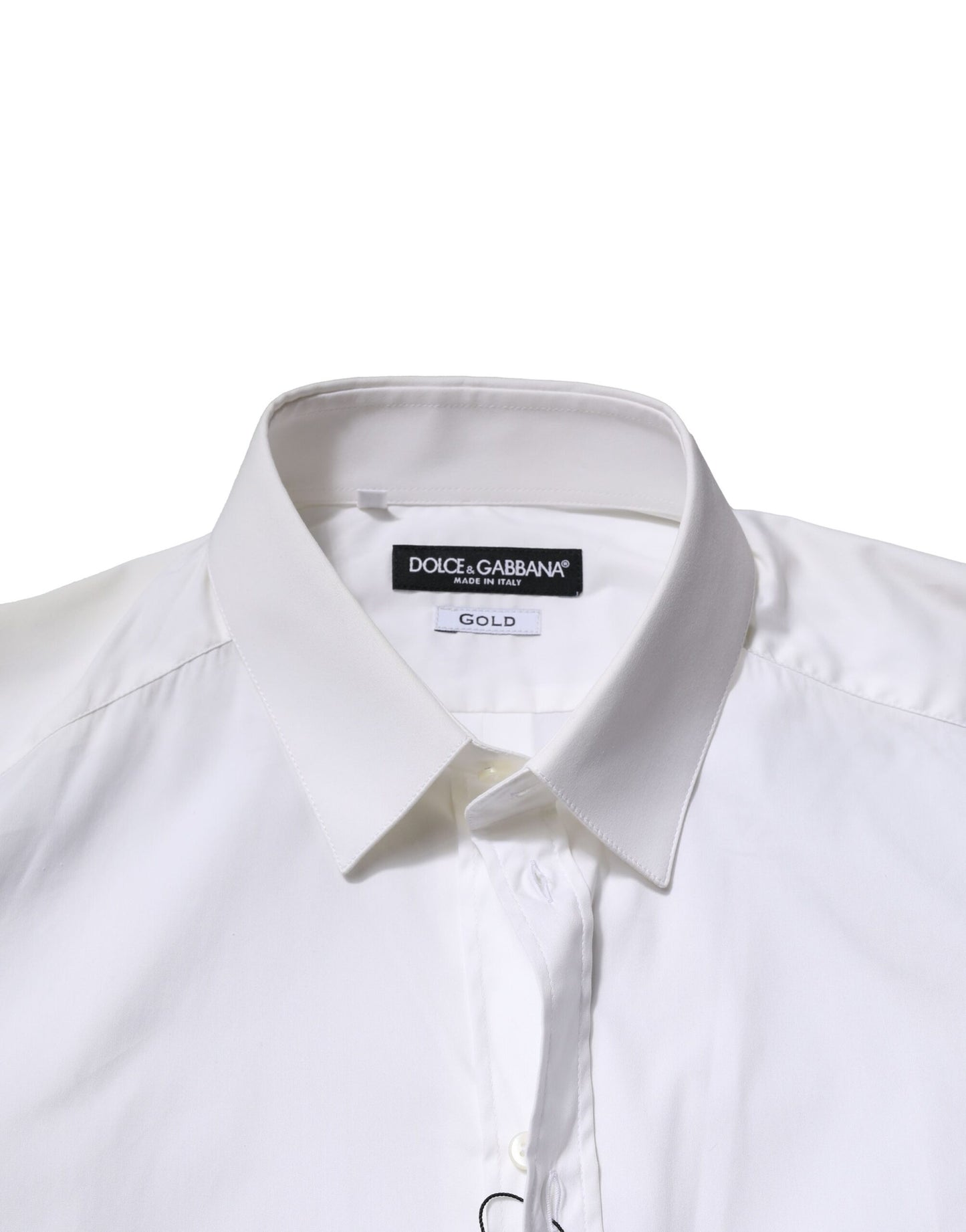 Dolce & Gabbana GOLD Long Sleeves White Cotton Formal Shirt
