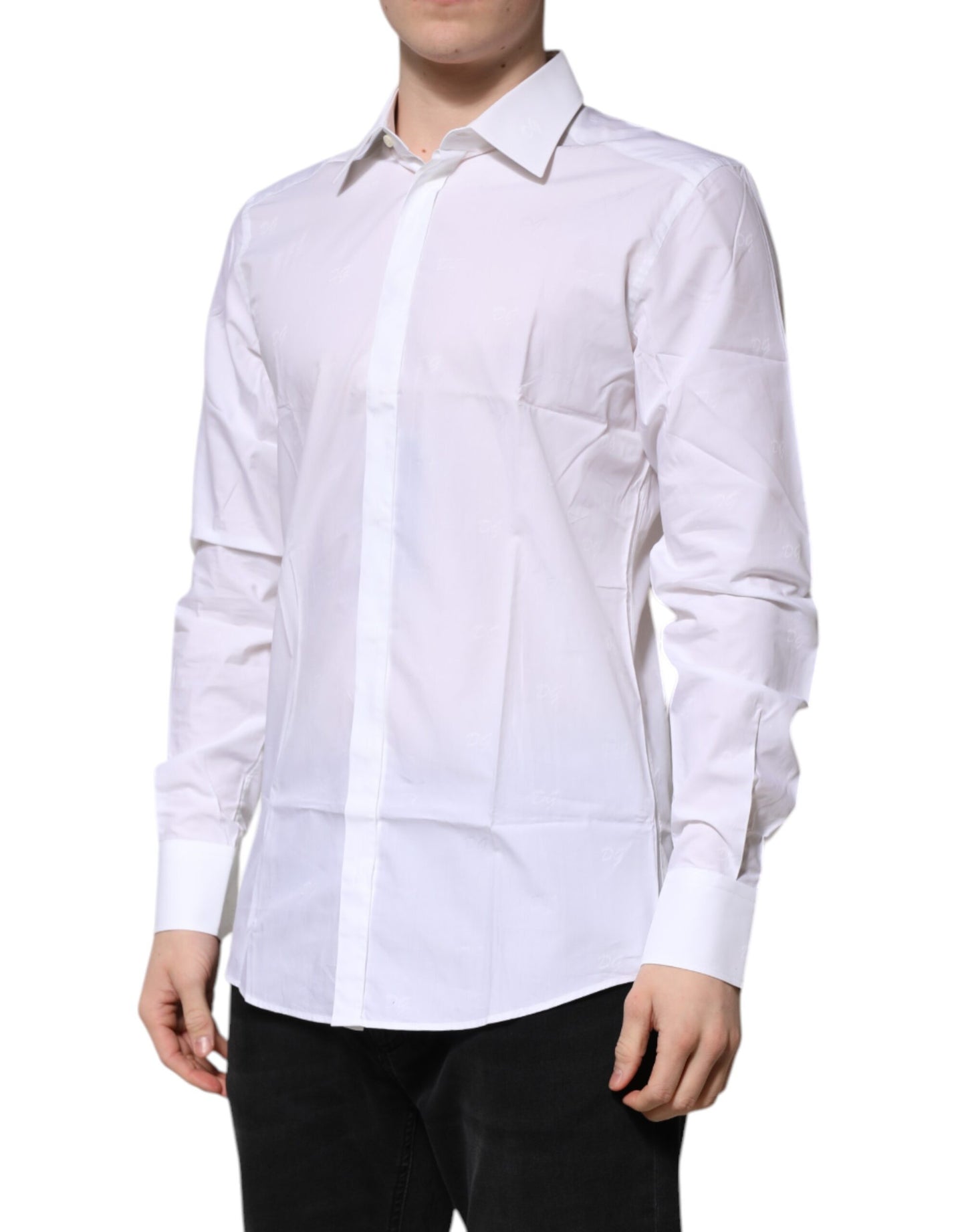 Dolce & Gabbana GOLD Long Sleeves White Cotton Formal Shirt