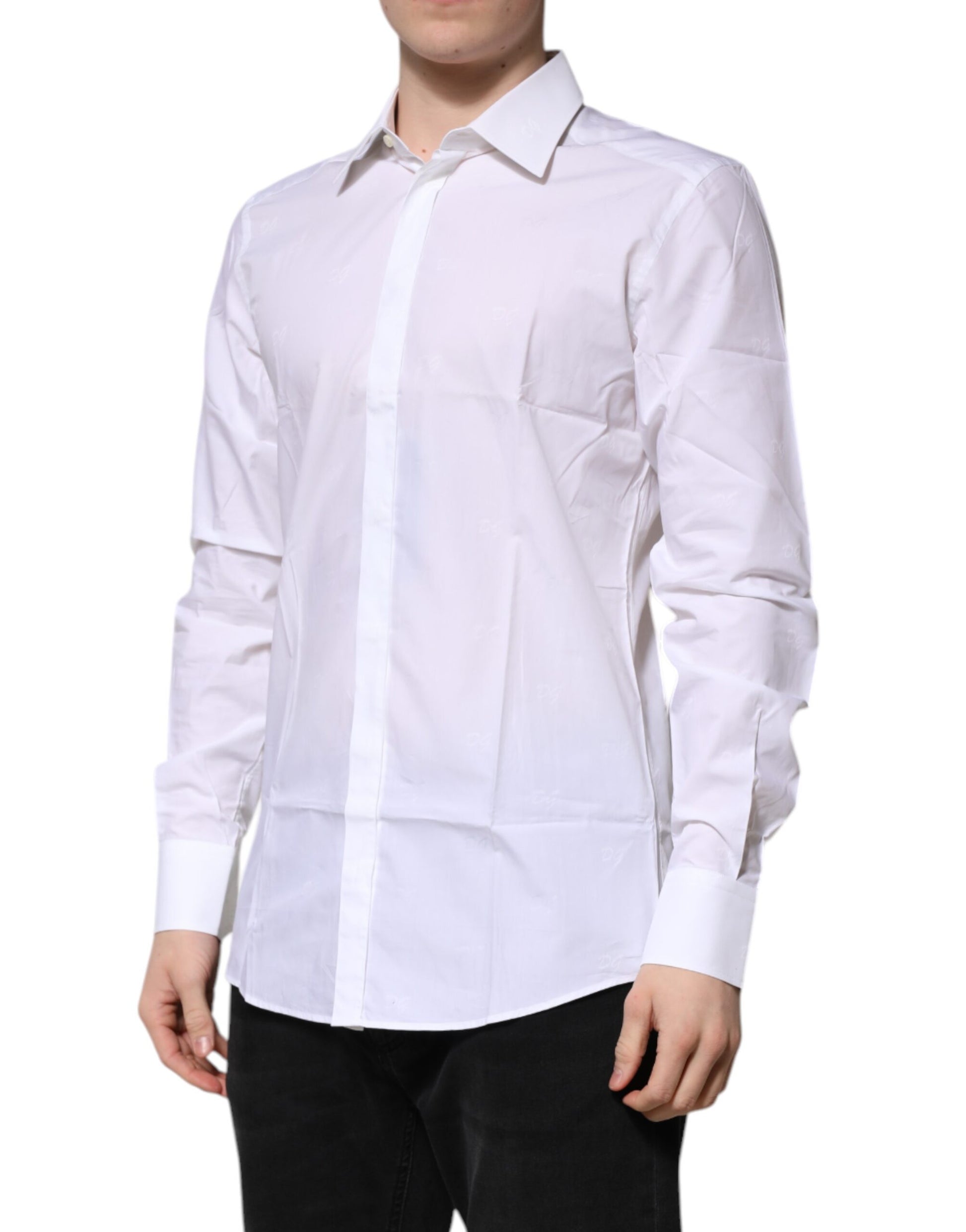 Dolce & Gabbana GOLD Long Sleeves White Cotton Formal Shirt