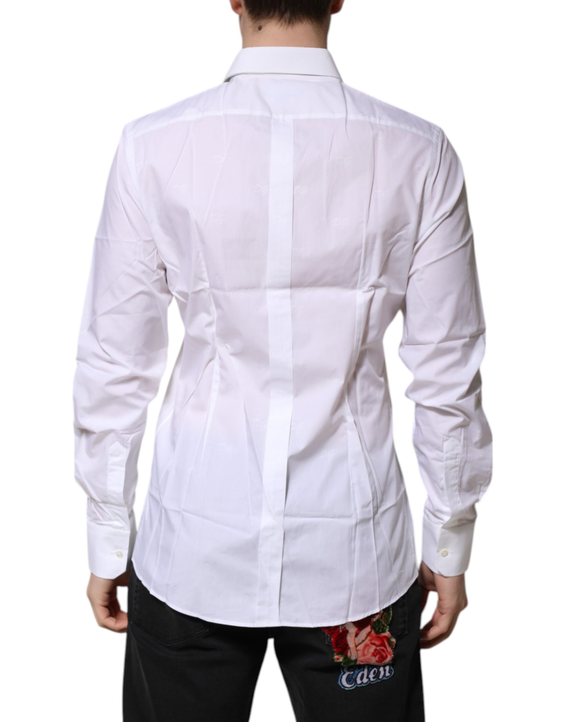 Dolce & Gabbana GOLD Long Sleeves White Cotton Formal Shirt