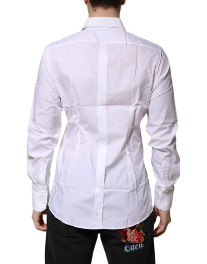 Dolce & Gabbana GOLD Long Sleeves White Cotton Formal Shirt