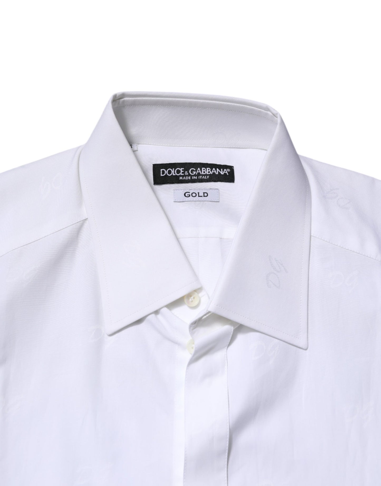 Dolce & Gabbana GOLD Long Sleeves White Cotton Formal Shirt