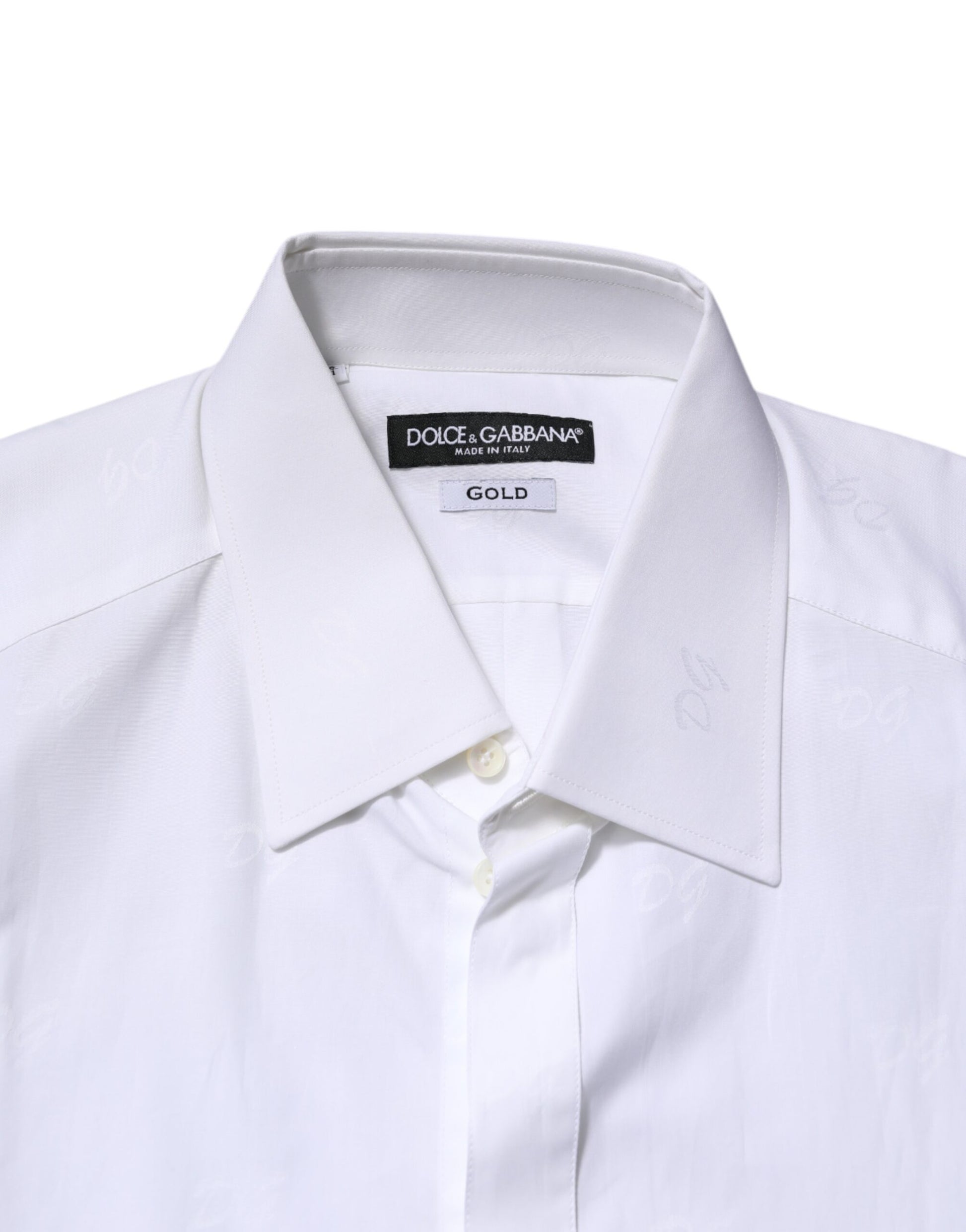 Dolce & Gabbana GOLD Long Sleeves White Cotton Formal Shirt