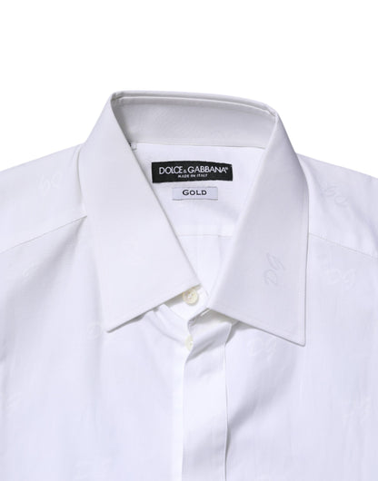 Dolce & Gabbana GOLD Long Sleeves White Cotton Formal Shirt