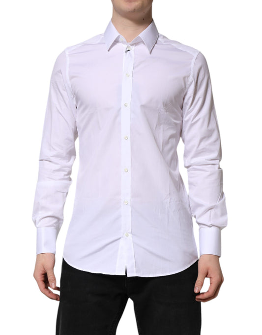 Dolce & Gabbana White GOLD Long Sleeves Formal Shirt