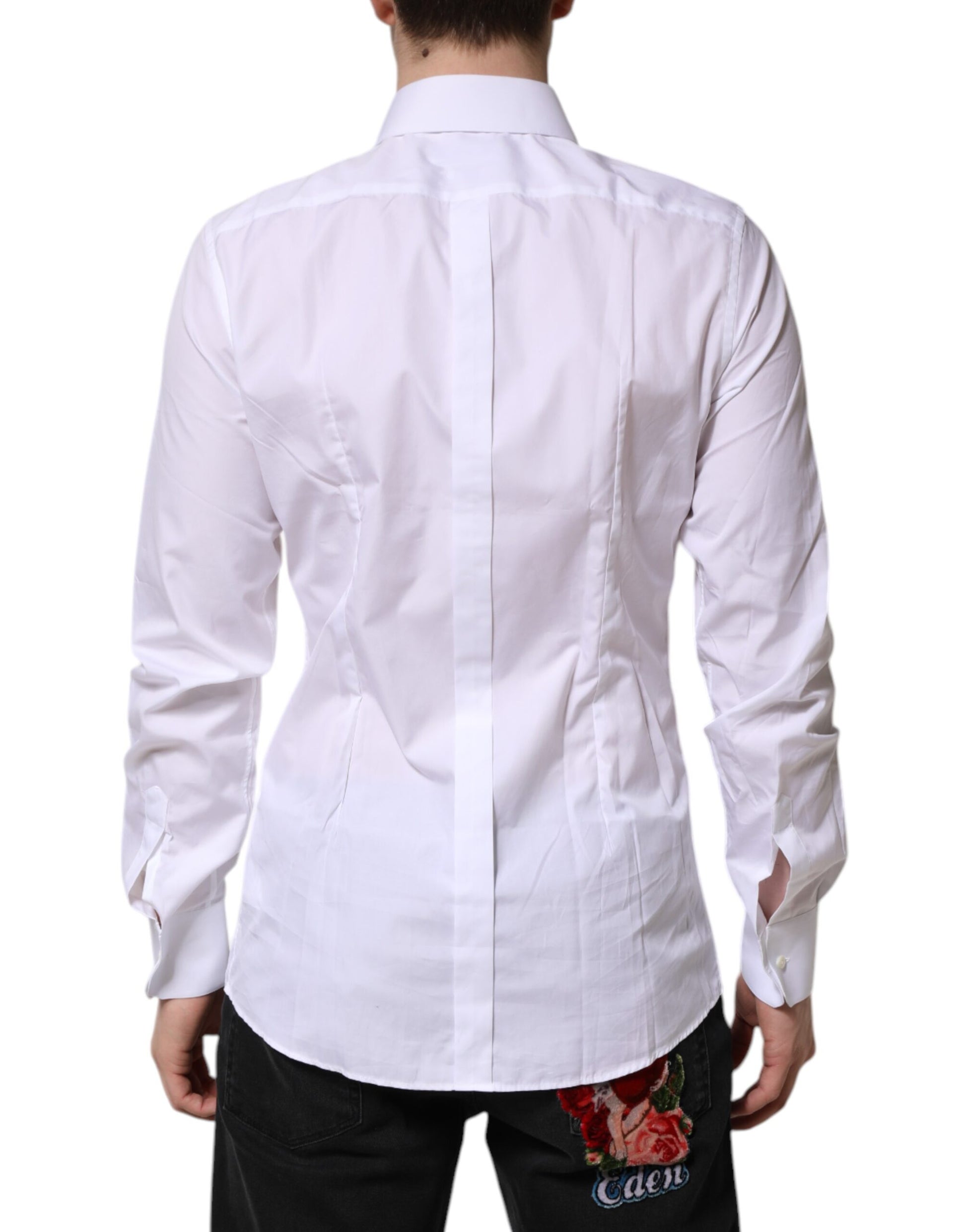 Dolce & Gabbana White GOLD Long Sleeves Formal Shirt