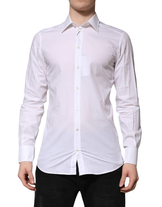 Dolce & Gabbana White GOLD Long Sleeves Dress Shirt for Men
