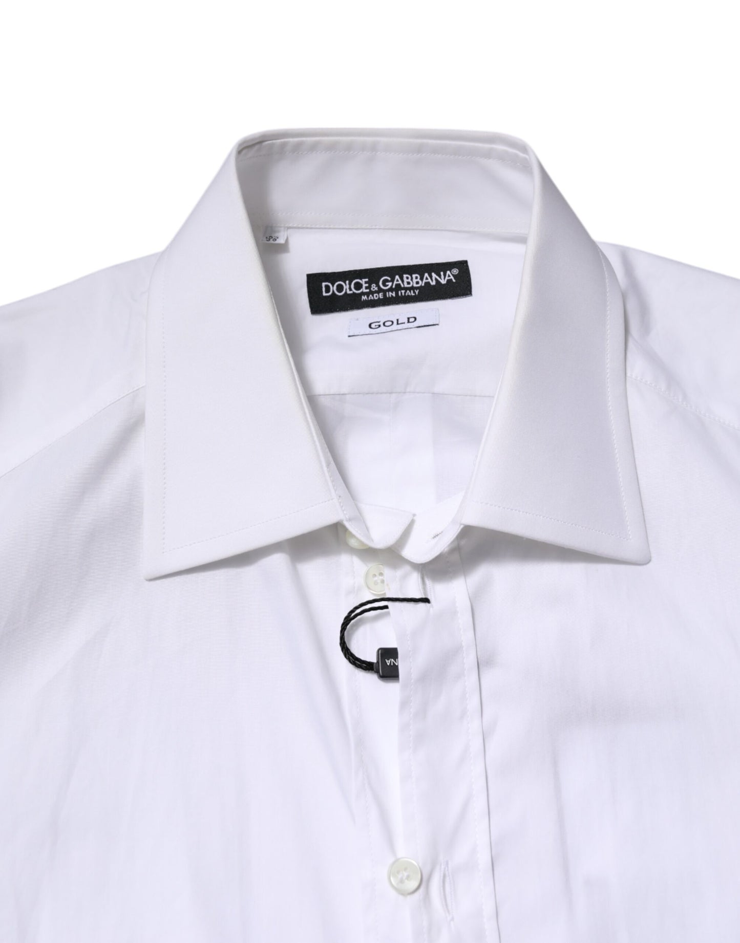 Dolce & Gabbana White GOLD Long Sleeves Dress Shirt for Men