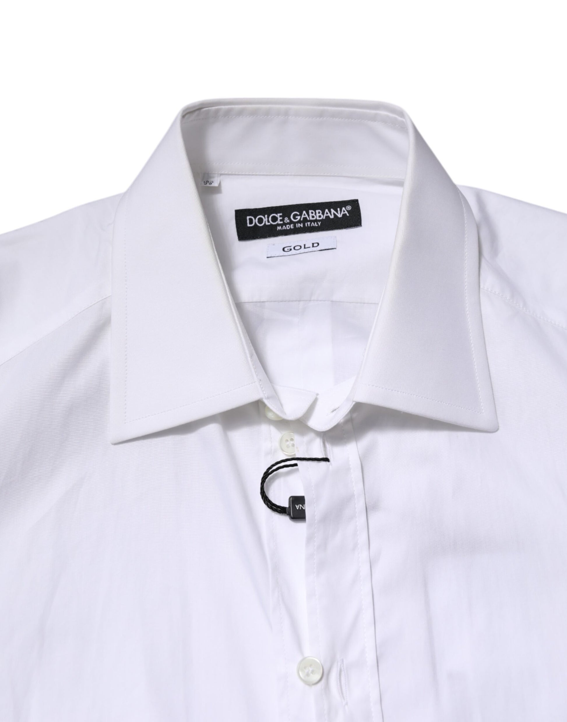 Dolce & Gabbana White GOLD Long Sleeves Dress Shirt for Men