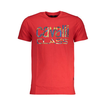 Cavalli Class Red Cotton T-Shirt – Bold Statement Wear