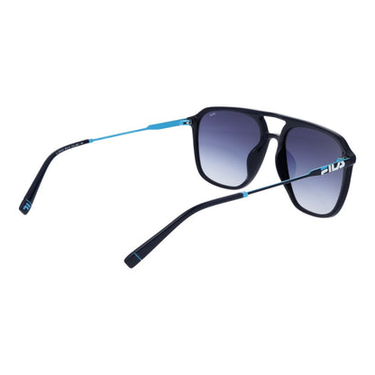 Fila Black Men's Aviator Sunglasses – Stylish Full-Rim Frame with Blue Gradient Lenses, 56mm