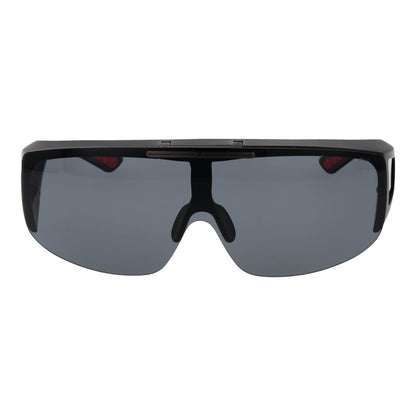 Fila Black Men’s Sunglasses – Full-Rim Black Frame with Grey Polarized Lenses