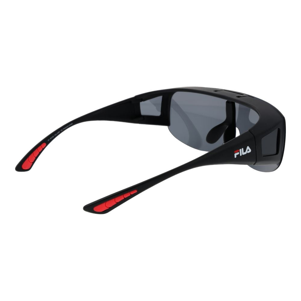 Fila Black Men’s Sunglasses – Full-Rim Black Frame with Grey Polarized Lenses