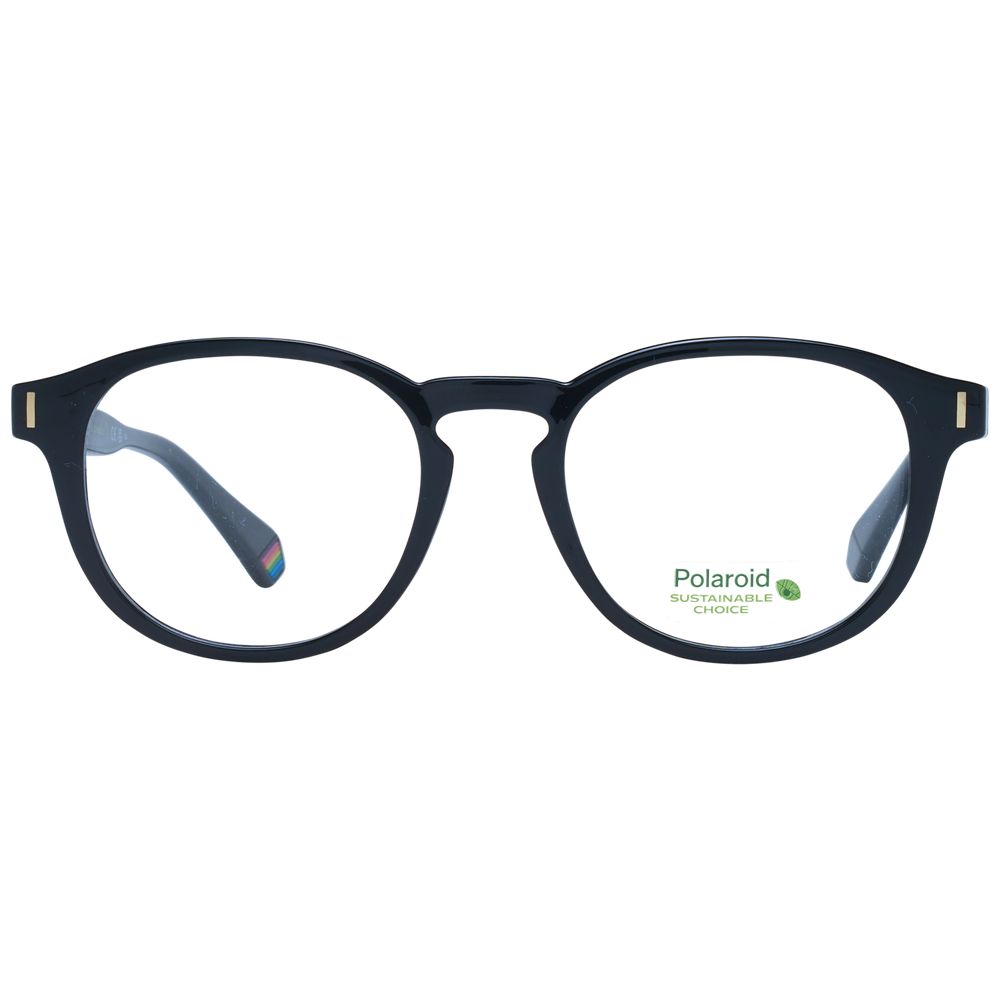 Polaroid Unisex Optical Frames – Black Round Frame, 50mm