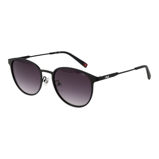 Fila Men's Sunglasses – Black Full-Rim Frame with Grey Mirrored Gradient Lenses, 52mm