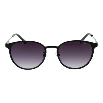 Fila Men's Sunglasses – Black Full-Rim Frame with Grey Mirrored Gradient Lenses, 52mm