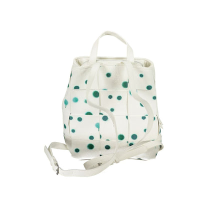 Desigual White Polyethylene Backpack: A Playful Polka Dot Companion