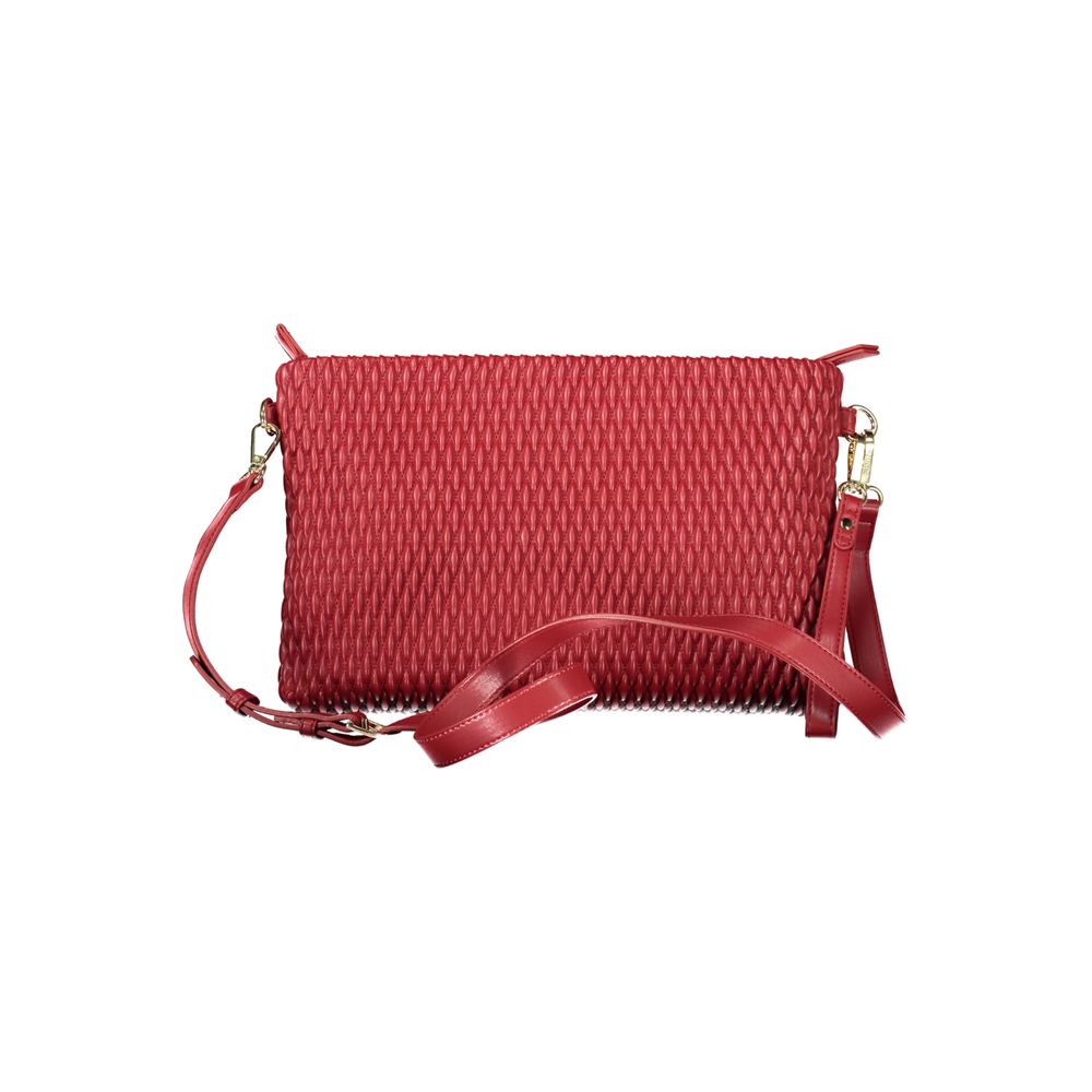 Mario Valentino Red Leather Handbag with Detachable Sleeve