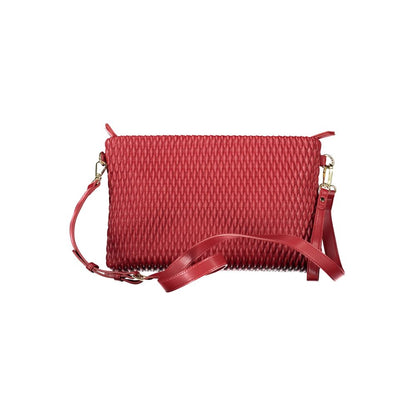 Mario Valentino Red Leather Handbag with Detachable Sleeve