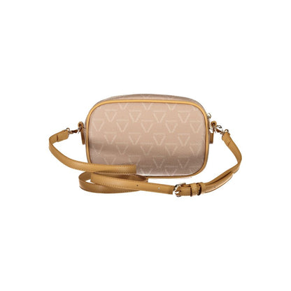 Mario Valentino Beige Faux Leather Handbag with Contrast Detailing