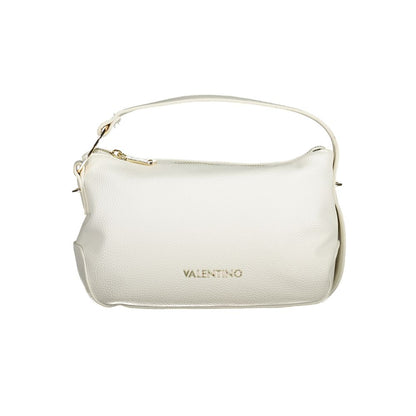 Mario Valentino White Faux Leather Women Handbag with Iconic Logo