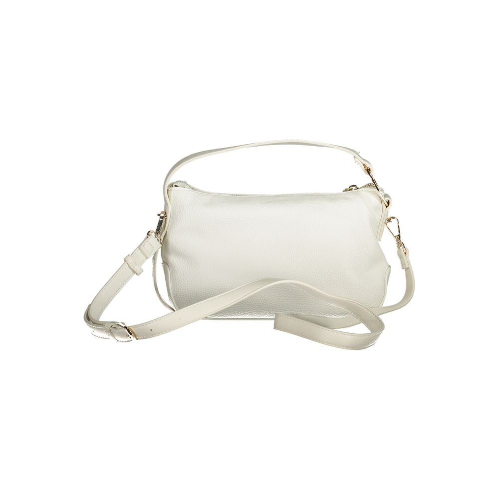 Mario Valentino White Faux Leather Women Handbag with Iconic Logo