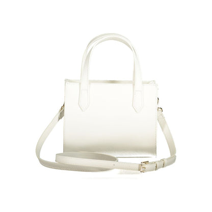 Mario Valentino White Faux Leather Women Handbag with Iconic Logo