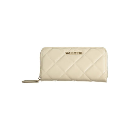 Mario Valentino Beige Leather Wallet with Contrast Details
