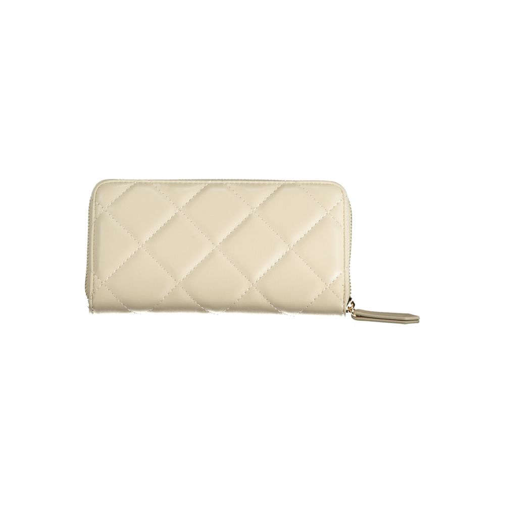 Mario Valentino Beige Leather Wallet with Contrast Details