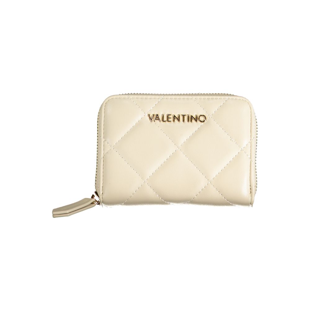 Mario Valentino Beige Leather-Finish Wallet with Coin Purse
