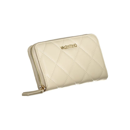 Mario Valentino Beige Leather Wallet with Contrast Details