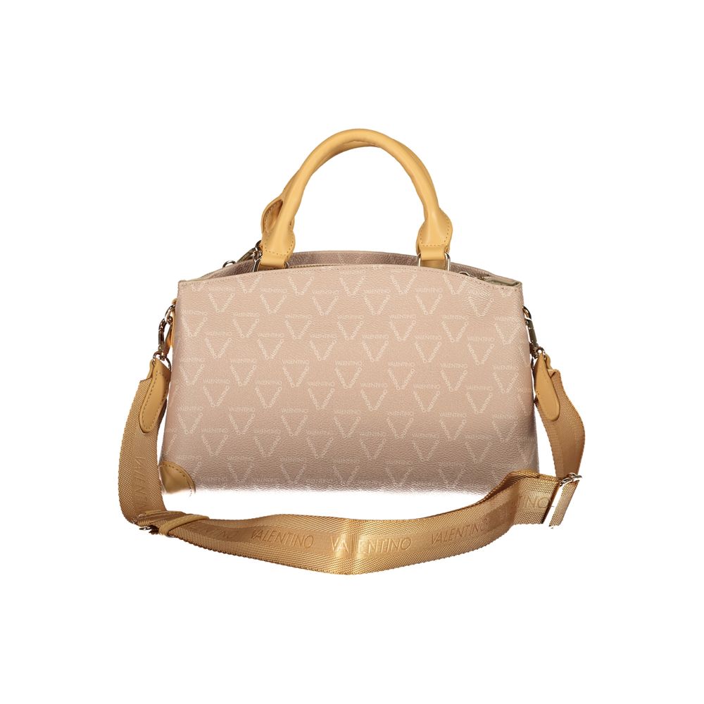 Mario Valentino Beige Faux Leather Handbag with Contrasting Details