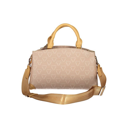 Mario Valentino Beige Faux Leather Handbag with Contrasting Details