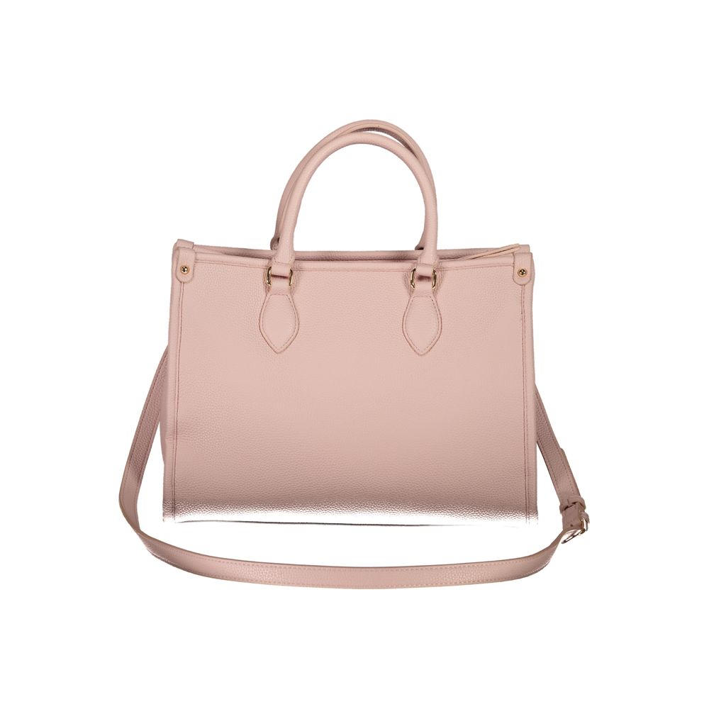 Mario Valentino Pink Faux Leather Handbag with Zip Closure