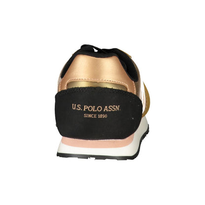 Mario Valentino Black Smooth Leather Handbag with Gold Accents