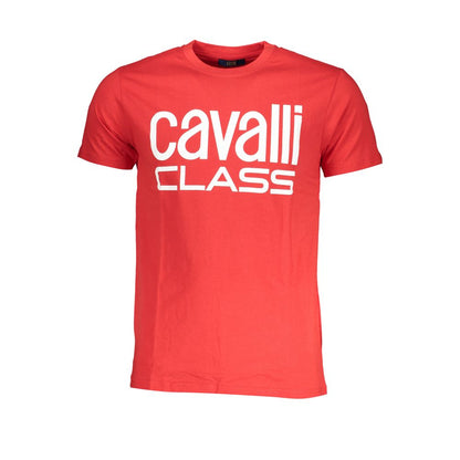 Cavalli Class Red Cotton T-Shirt - Bold Statement for Everyday Style