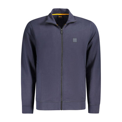 Hugo Boss Blue Cotton Sweater - Long Sleeve Zip Sweatshirt