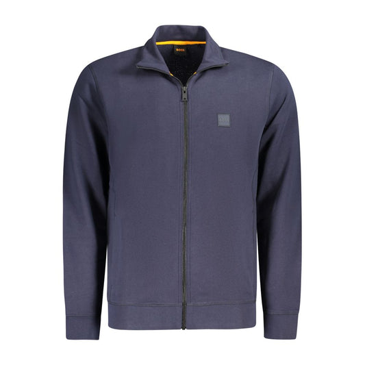 Hugo Boss Blue Cotton Sweater - Long Sleeve Zip Sweatshirt