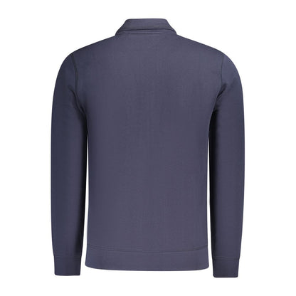 Hugo Boss Blue Cotton Sweater - Long Sleeve Zip Sweatshirt